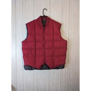VTG Eddie Bauer Goose Down Vest Mens Red Quilt Puffer Down Light SZ XL EUC